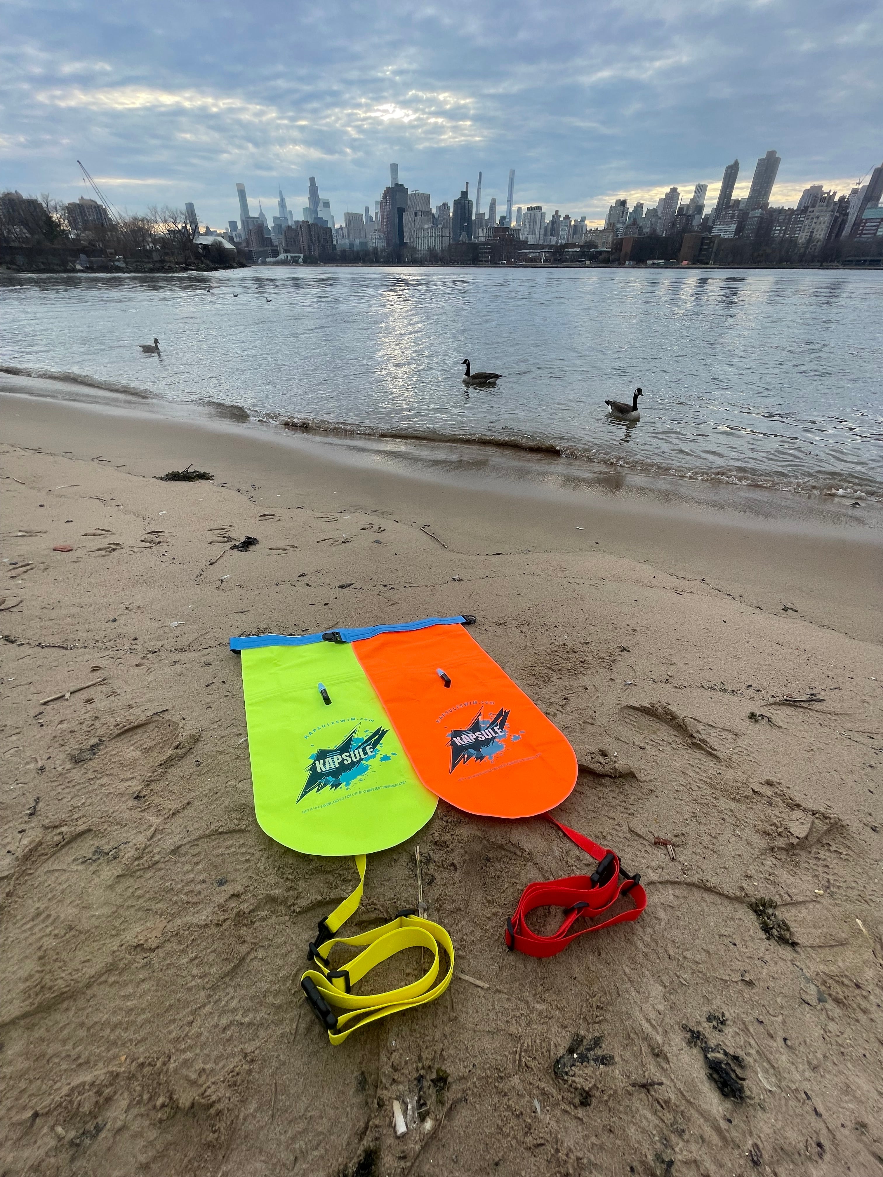 Bolt 20L Open Water Swim Buoy – Lightweight HydroGuard™ TPU Safety Float – Neon Orange