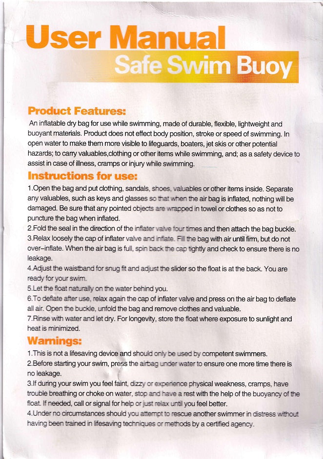 Safe Swim Buoy
