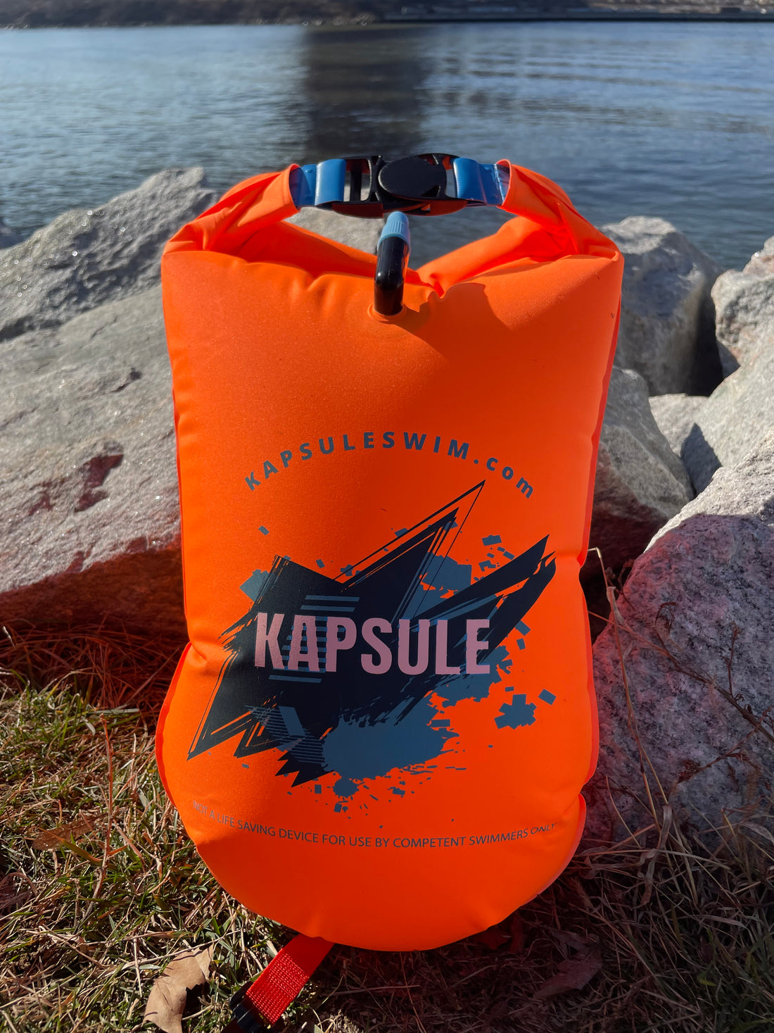 Open Water Swim Buoy 20L – Polyether TPU Safety Float – Bolt (Neon Orange)