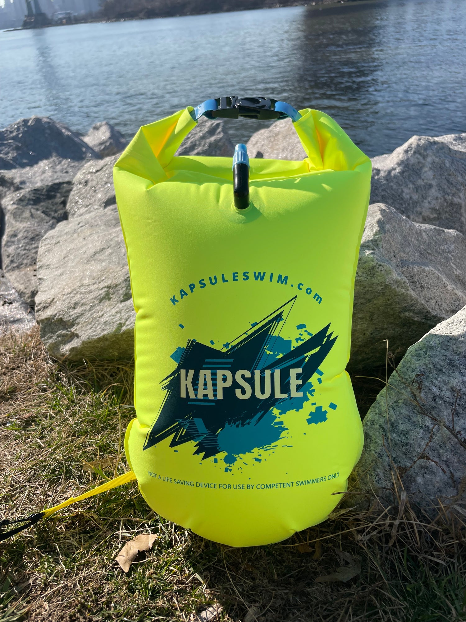 Open Water Swim Buoy 20L – Polyether TPU Safety Float – Bolt (Neon Yellow)