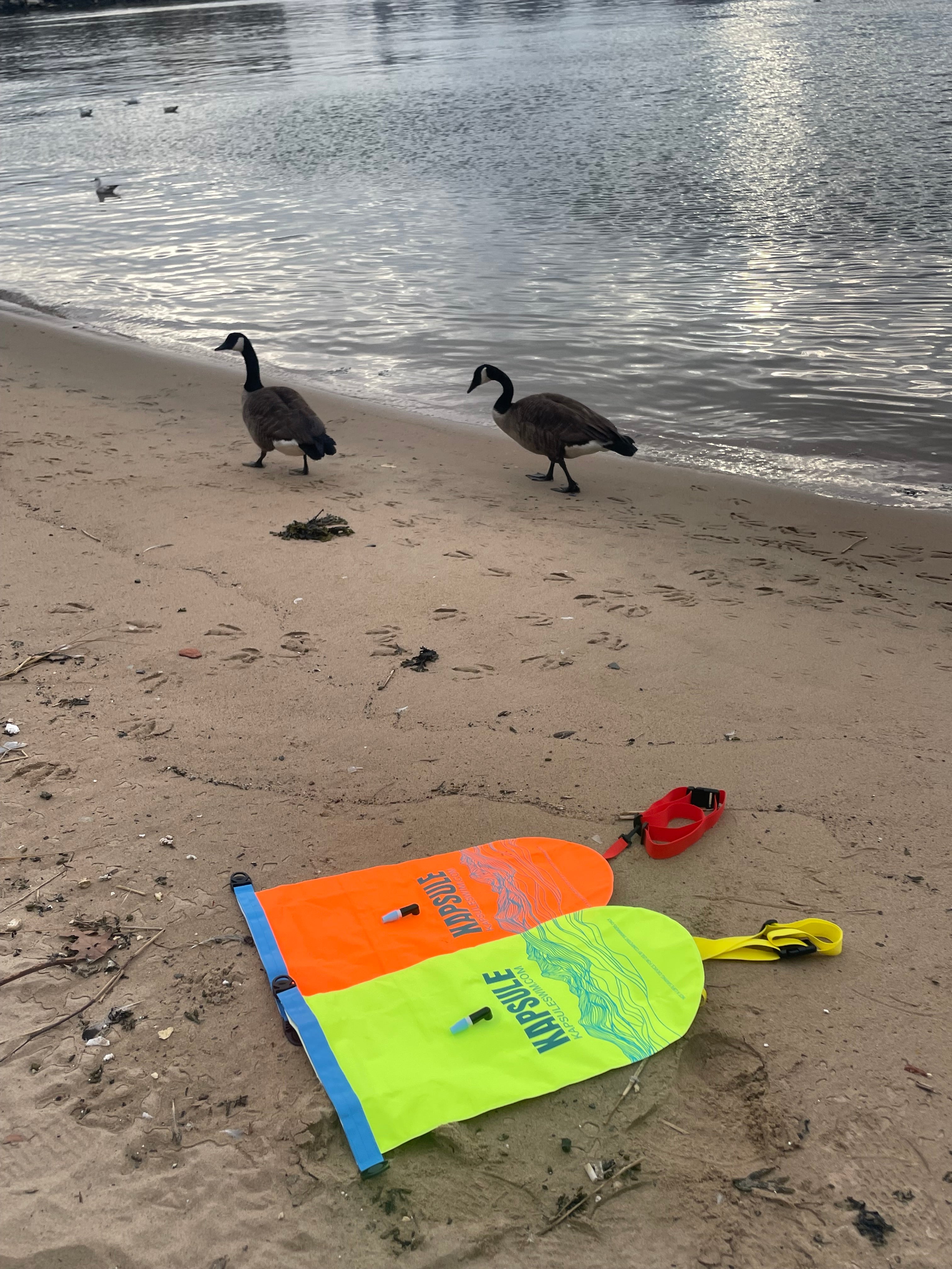 Kai 20L Open Water Swim Buoy – Lightweight HydroGuard™ TPU Safety Float – Neon Orange