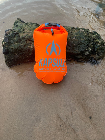 Aegis 20L Open Water Swim Buoy – Lightweight HydroGuard™ TPU Safety Float – Neon Orange