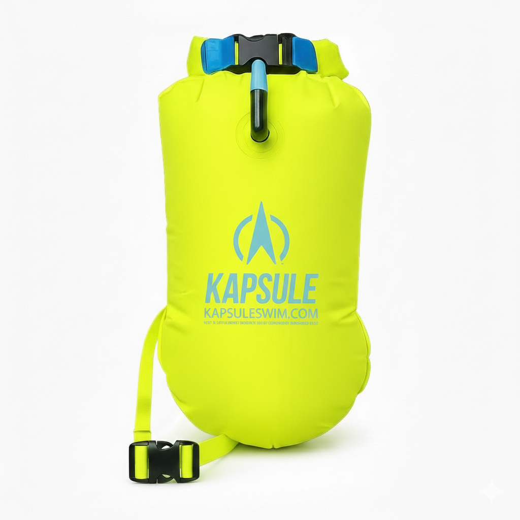 Aegis 20L Open Water Swim Buoy – Lightweight Polyether TPU Safety Float – Neon Green