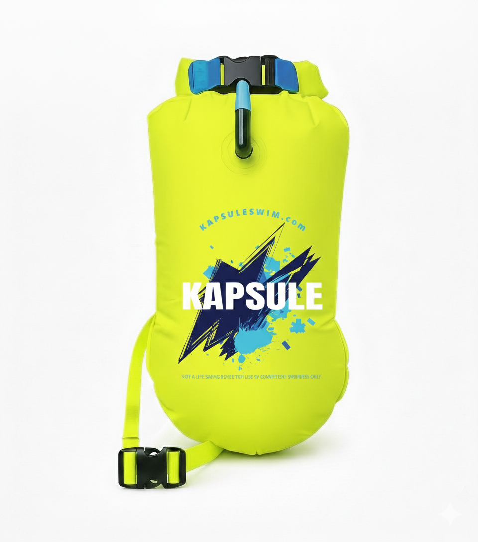 Bolt 20L Premium Polyether TPU Open Water Safety Buoy – Neon Green