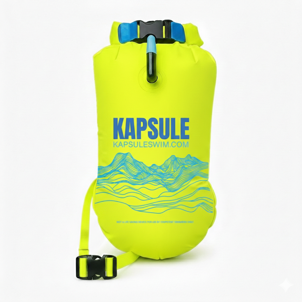 Kai 20L Open Water Swim Buoy – Lightweight Polyether TPU Safety Float – Neon Green