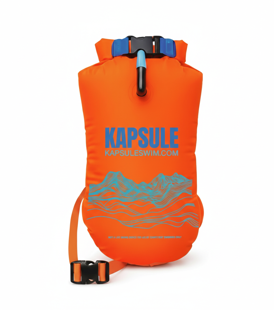 Kai 20L Premium Polyether TPU Open Water Safety Buoy – Neon Orange