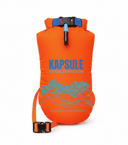 Kai 20L Open Water Swim Buoy – Lightweight Polyether TPU Safety Float – Neon Orange