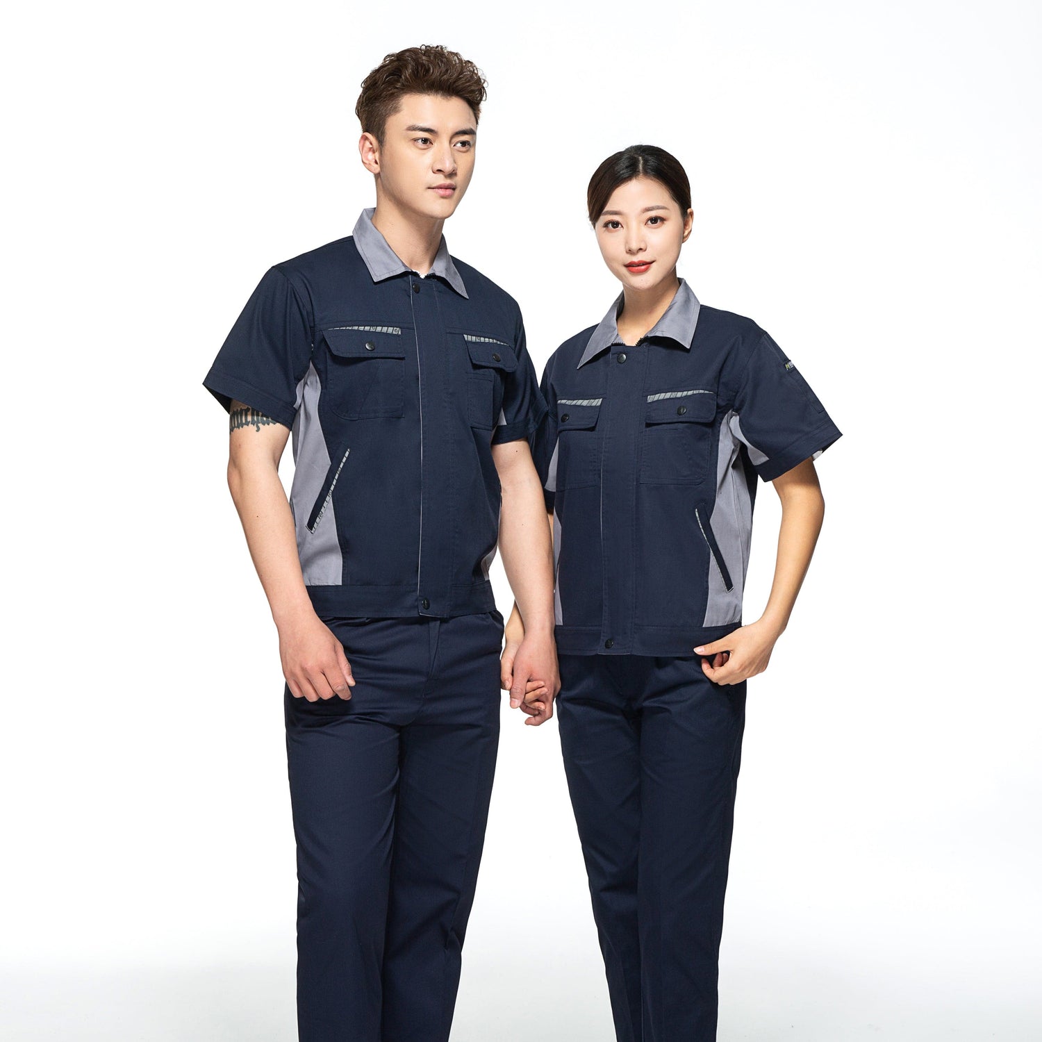 Corals Trading Co. 可樂思百貨商行 涤棉 Short-sleeved polyester cotton overalls for summer SD-S1001