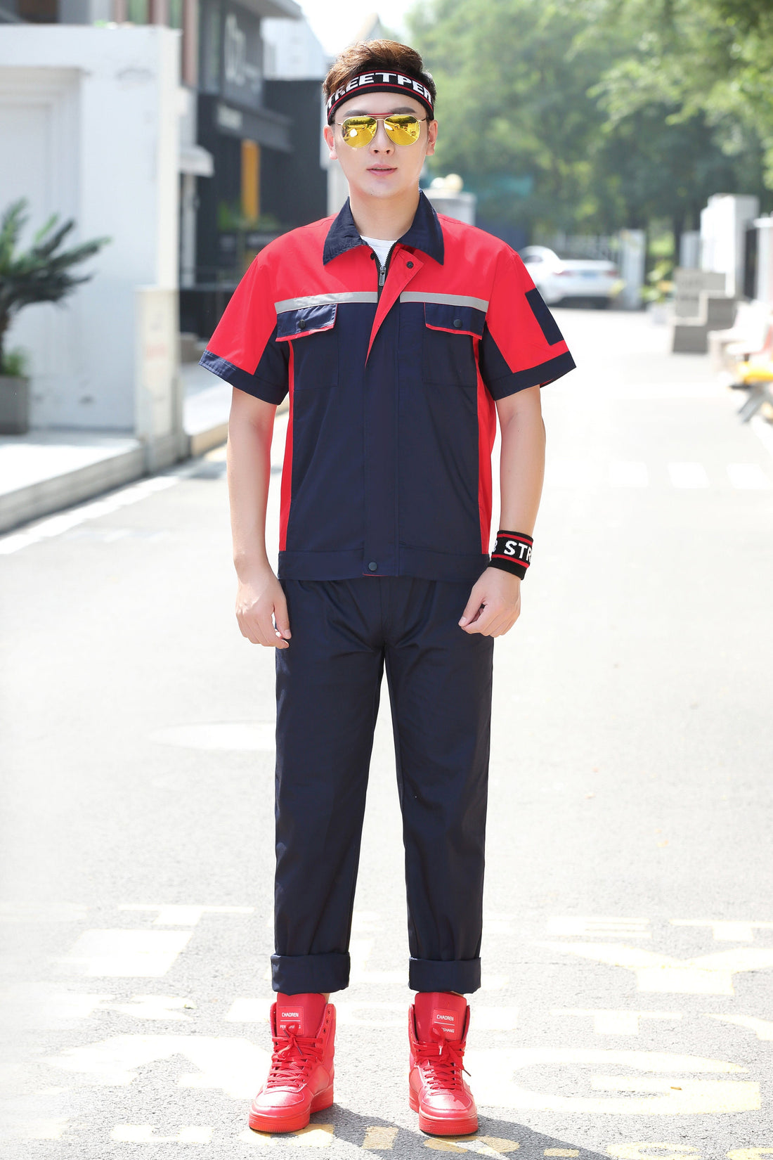 Corals Trading Co. 可樂思百貨商行 涤棉 Short-sleeved polyester cotton overalls for summer SD-S1204