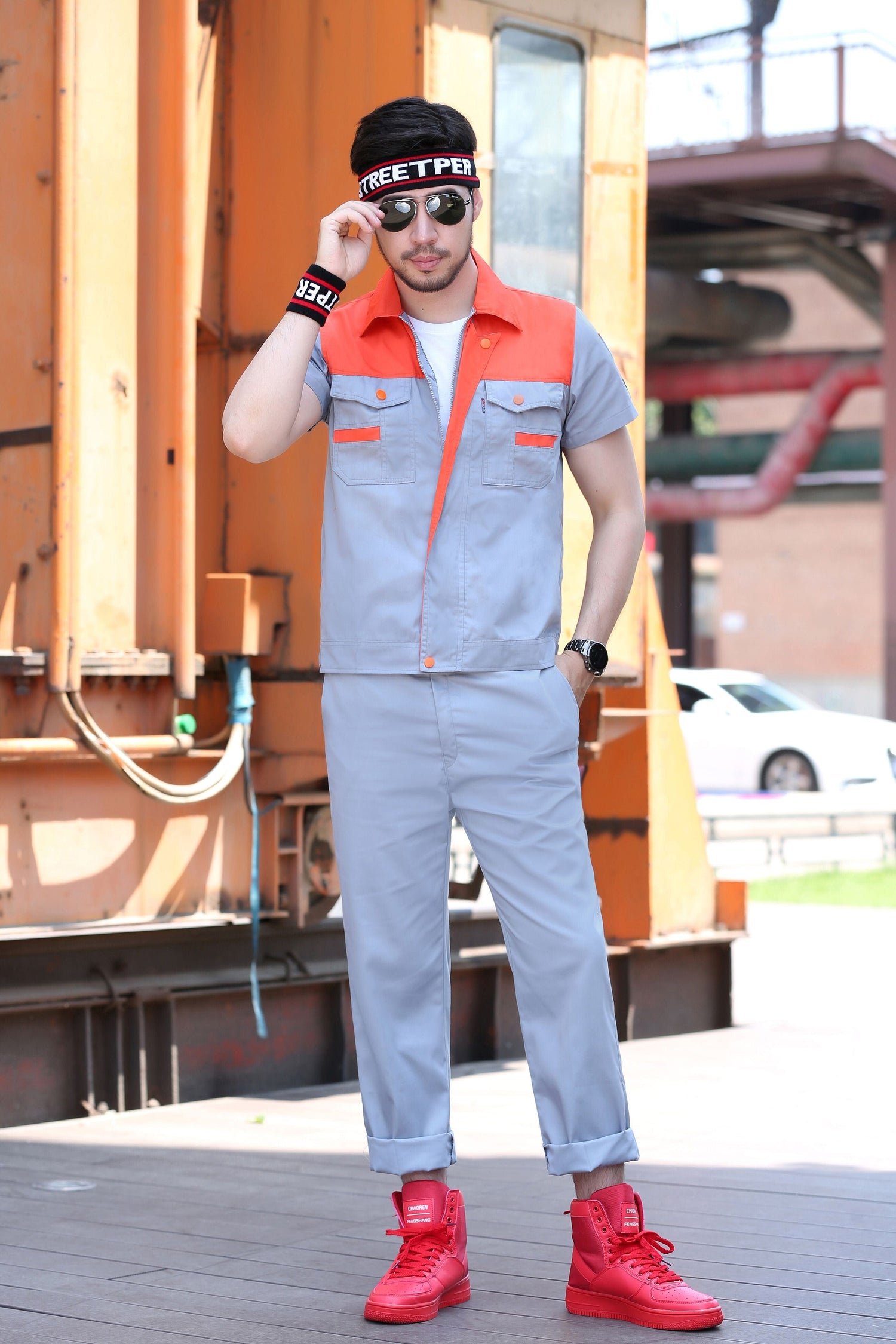 Corals Trading Co. 可樂思百貨商行 涤棉 Short-sleeved polyester cotton overalls for summer SD-S2403