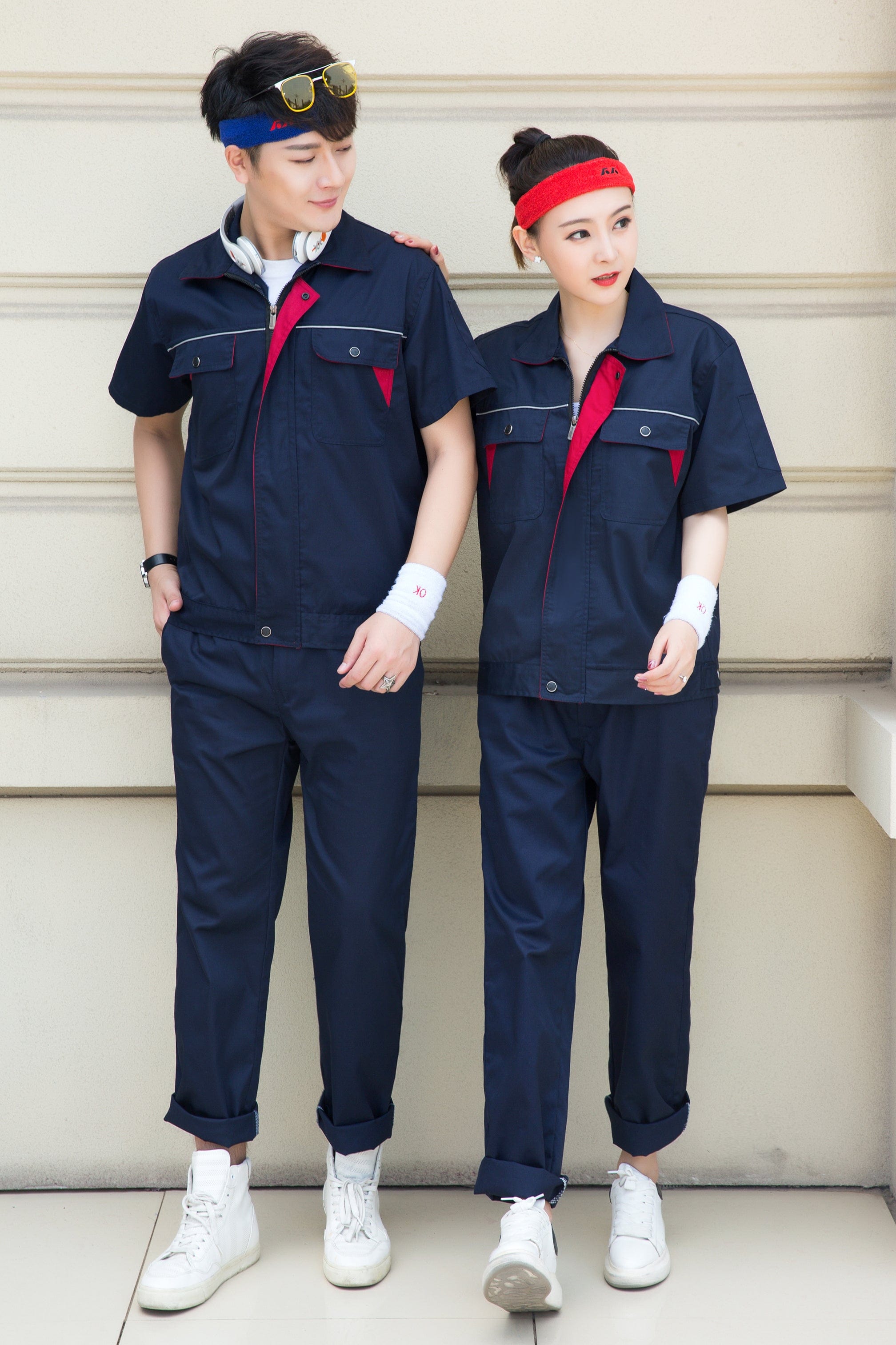 Corals Trading Co. 可樂思百貨商行 涤棉 Short-sleeved polyester cotton overalls for summer SD-S701