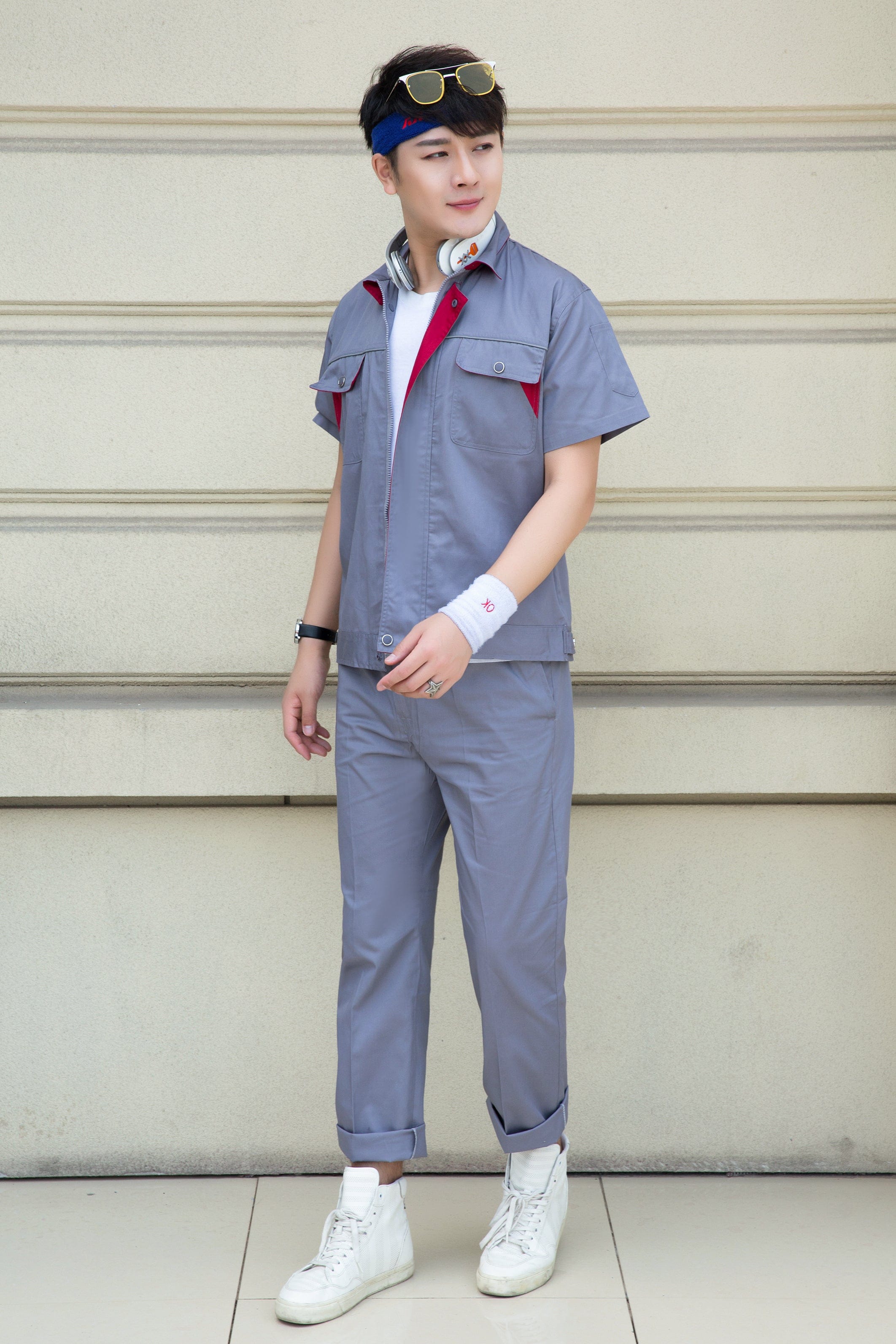 Corals Trading Co. 可樂思百貨商行 涤棉 Short-sleeved polyester cotton overalls for summer SD-S703