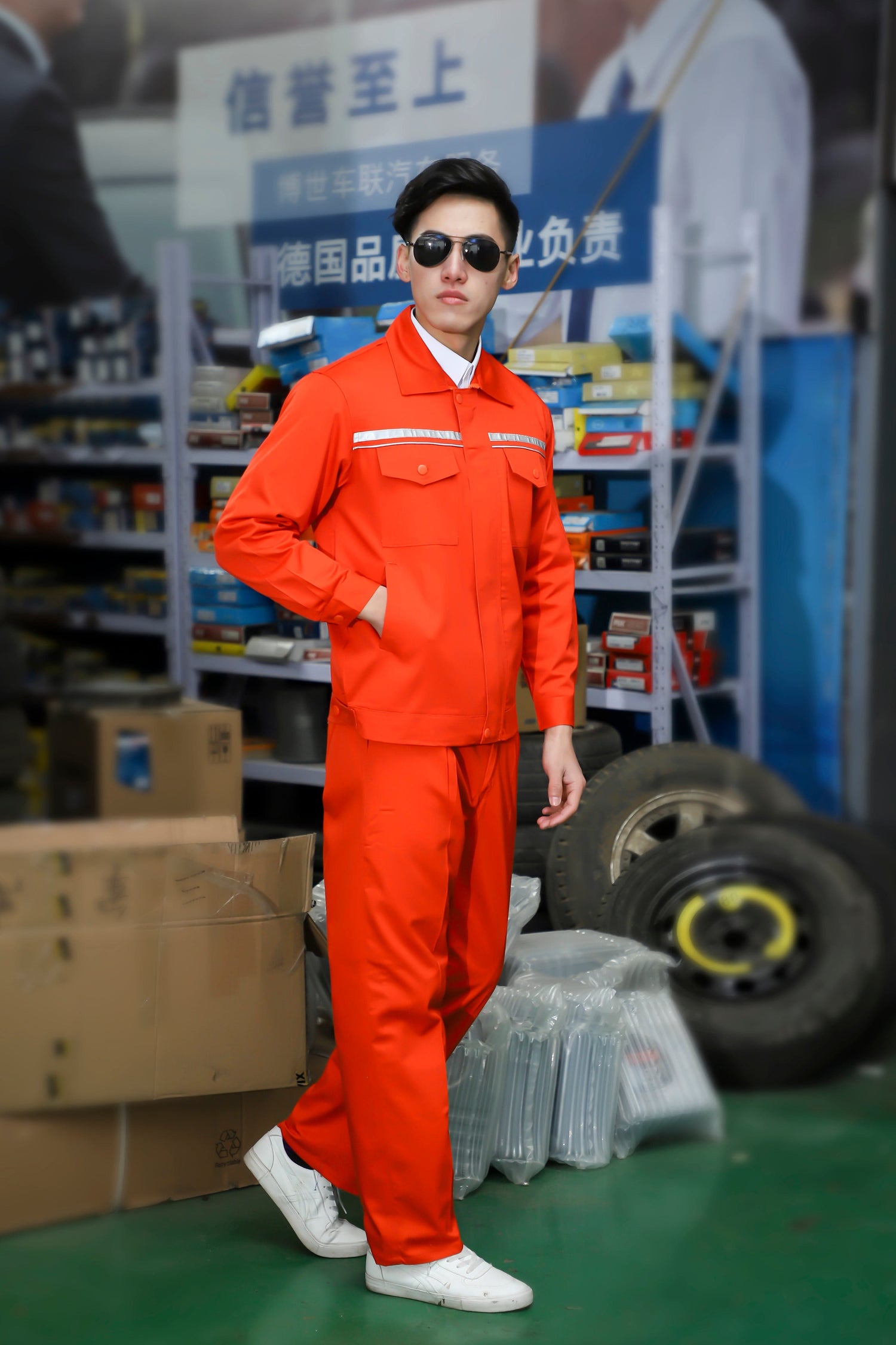 Corals Trading Co. 可樂思百貨商行 涤棉 Solid color double reflective stripe workwear SD-W1805